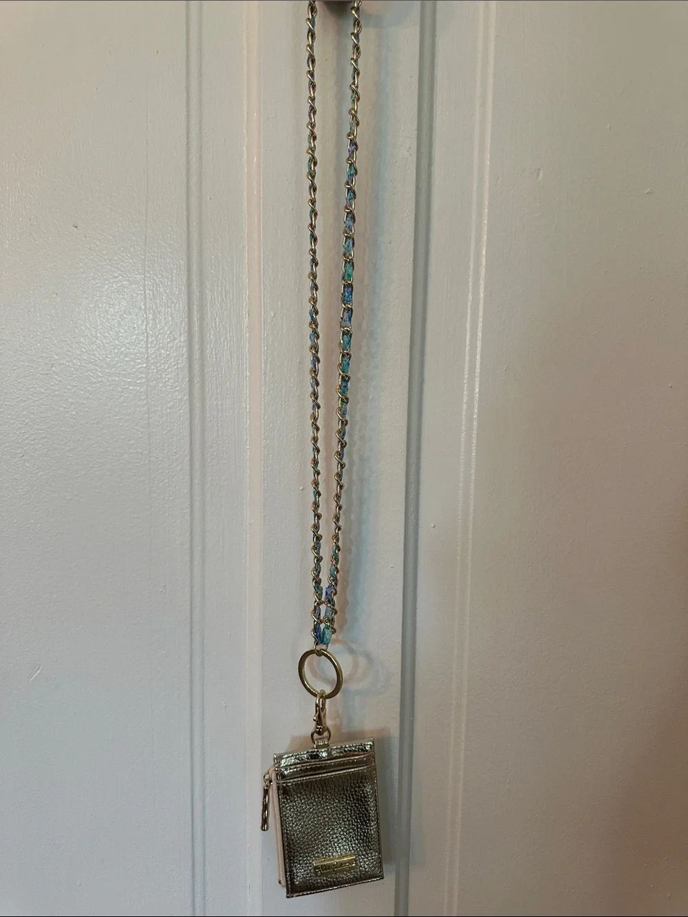 Lilly Pulitzer Metallic Gold Cardholder Necklace